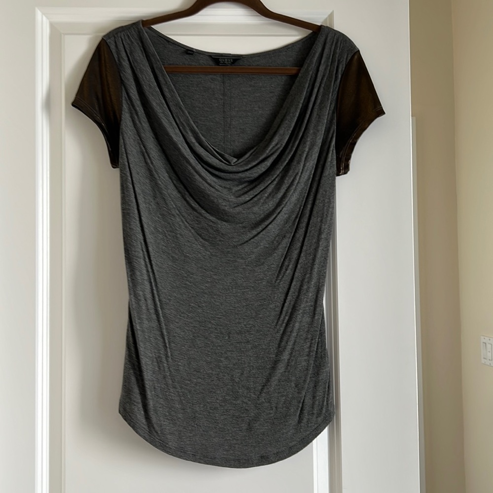 Guess top with gold shimmer short sleeve